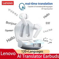 Nuevos auriculares Lenovo XT53 AI Bluetooth V5.4, auriculares con traducción de varios idiomas, sonido de graves profundos con llamadas HD, auriculares de trabajo