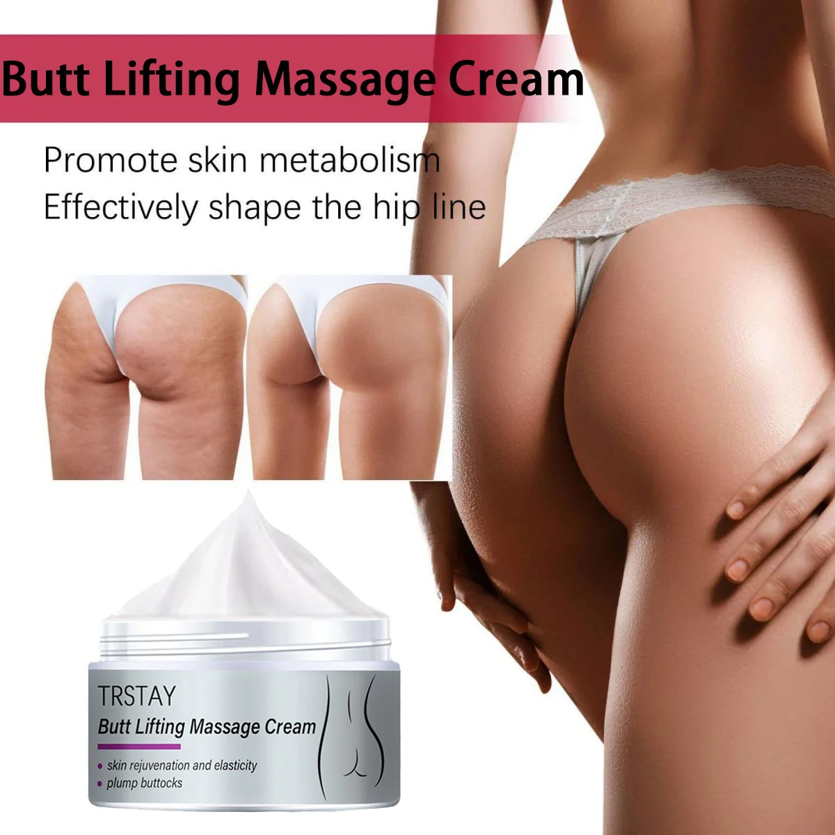 TRSTAY Hip Lift Massage Cream, Youthful Skin, Giving You Elastic And Plump Buttocks