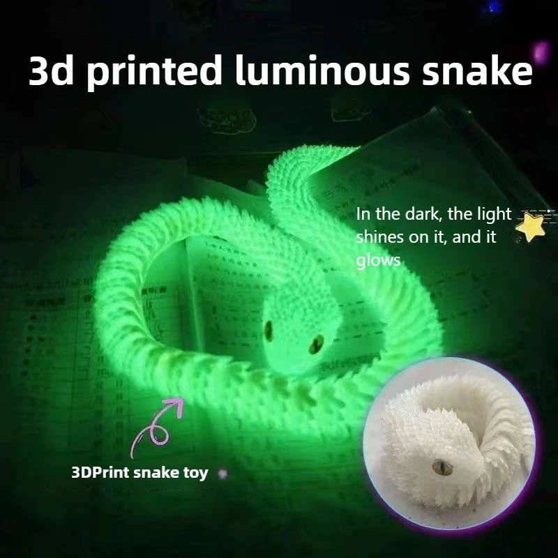 Simulação de articulação móvel impressa em 3D: estatueta de cobra criativa e artística para decoração de casa ou escritório, ideal como presente de ano novo de 2025