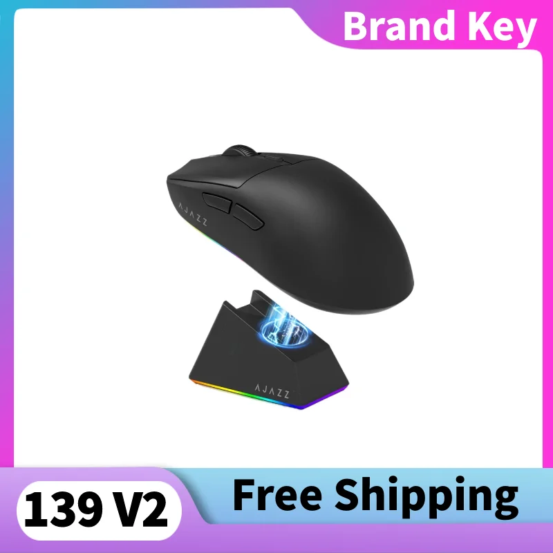 AJAZZ AJ179 V2 MAX Wireless Three Mode Right Hand Mouse PAW3311 12000DPI Macro Definition Low Latency Wired Gaming Mouse