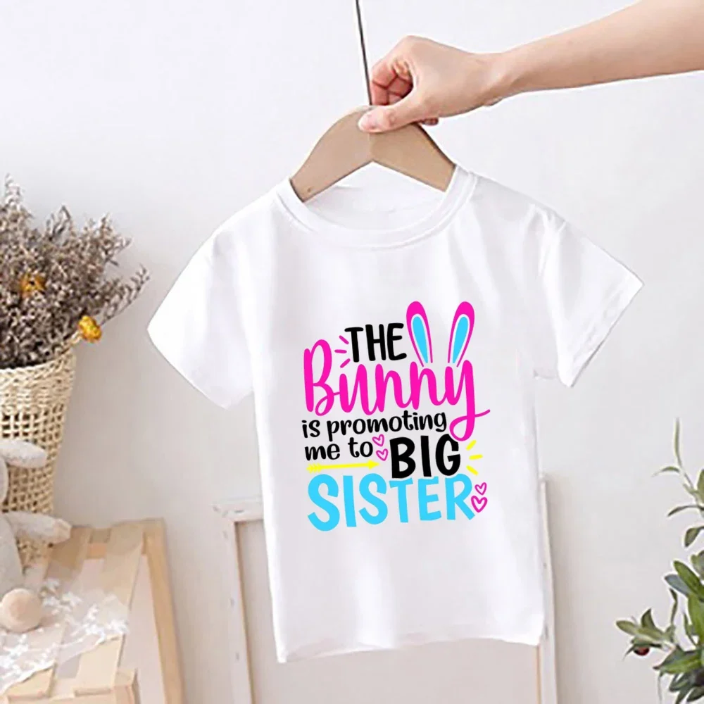 Some Bunny Is Going To Be A Big Brother Printed Kids Shirt Baby Announcement T-shirt Easter Party Clothes Boys Girls Outfit Tops view 5