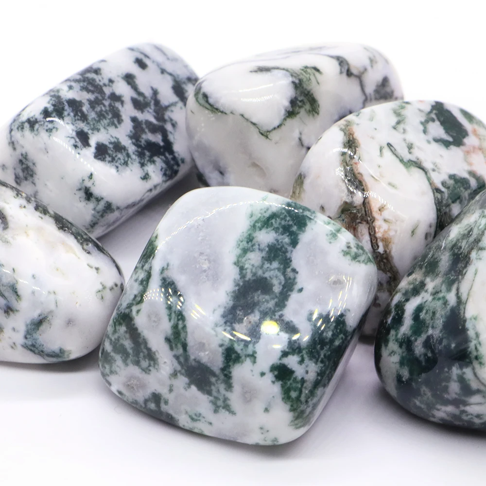 Natural Tree Agate Chakra Healing Gemstone Mineral Crystal Tumbled Stone Home Aquarium Specimen Decoration, Bulk Gift, Wholesale