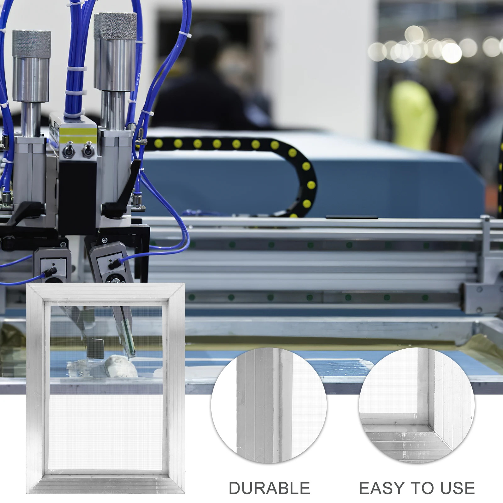 

Aluminum Alloy Mesh Printing Frame Silver Reusable Washable DIY Supplies Screen Starter Frames Professional Technology Art