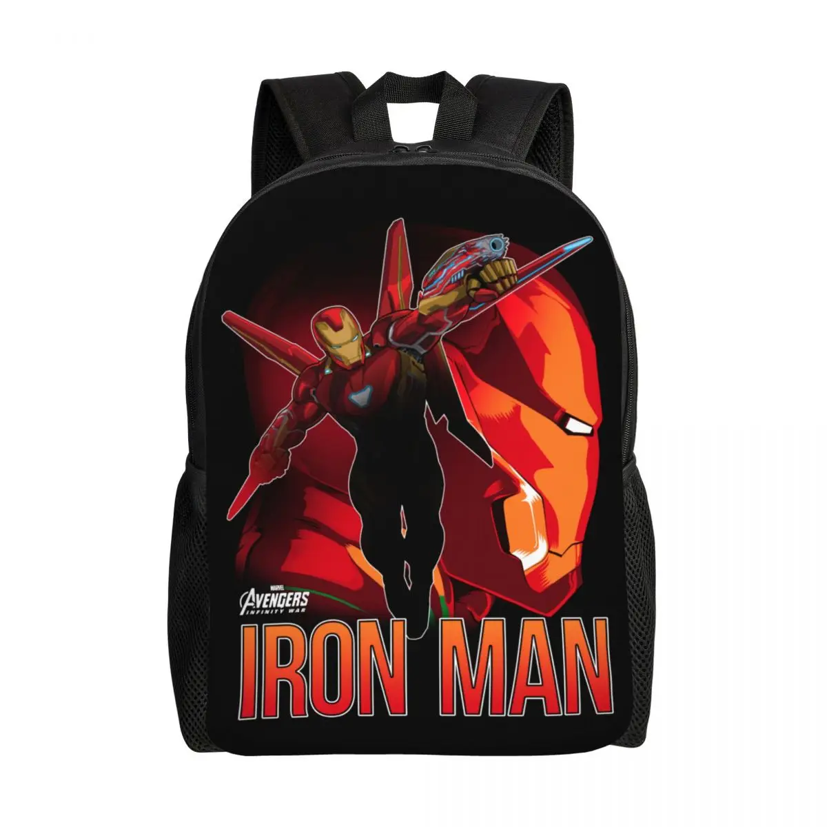 Custom Iron Man Profile Backpack for Men Women Waterproof College School Bag Printing Bookbag