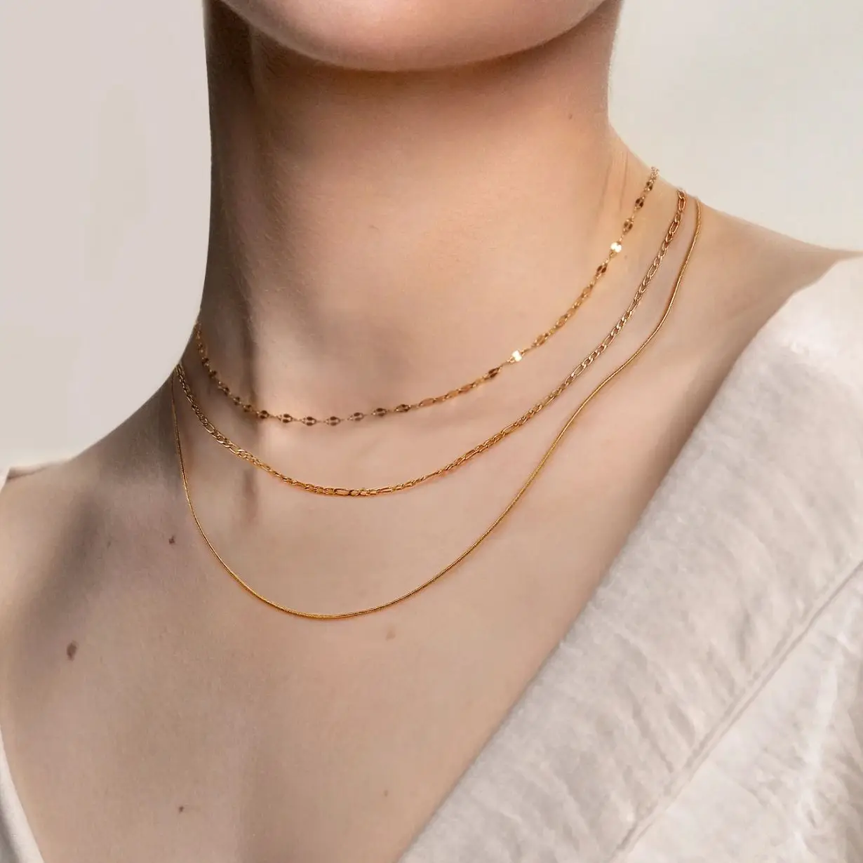 Badu Dainty Gold Chain Necklace Set 6