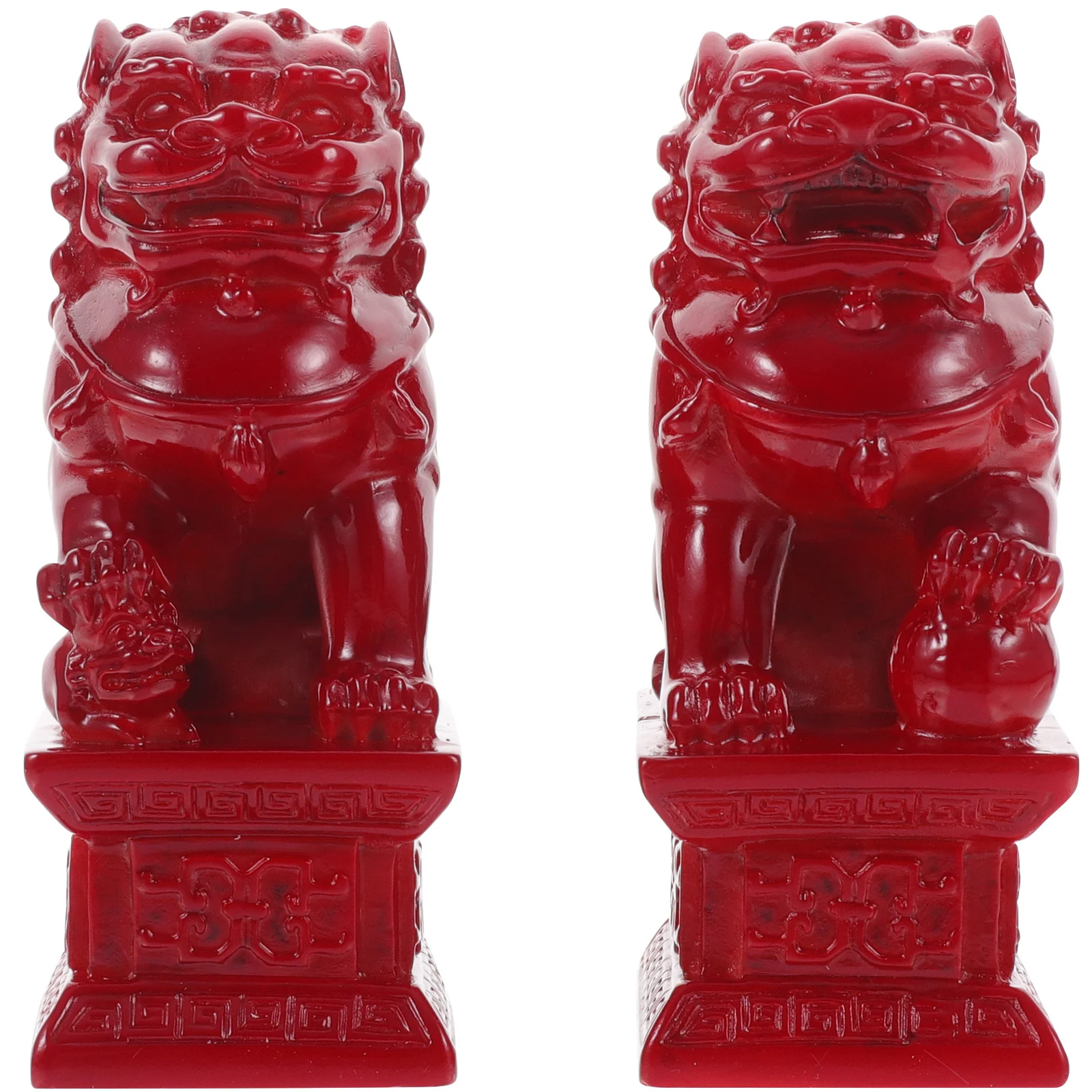 

Redwood Lion Ornaments Decorative Statue Decorations Home Chinese Small Statues Office