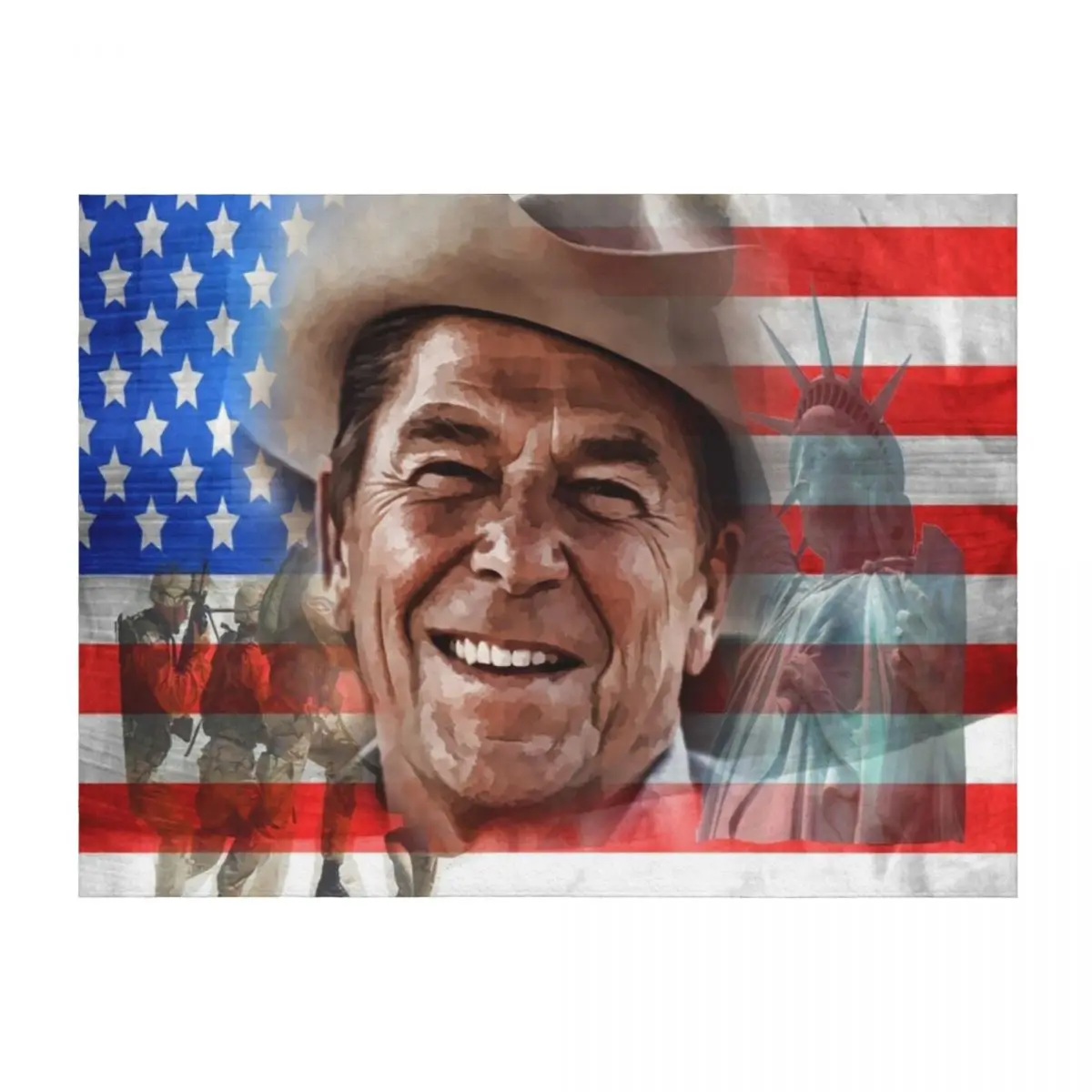 

Ronald Reagan Throw Blanket Cute Plaid Winter beds Comforter Thins Blankets