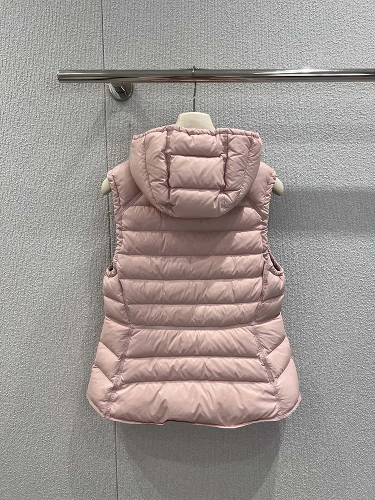 SVORYXIU Autumn winter New style Leisure Style Fried Spare Ribs Hooded collar Down Vest Woman Fashion white Keep warm Down Vest