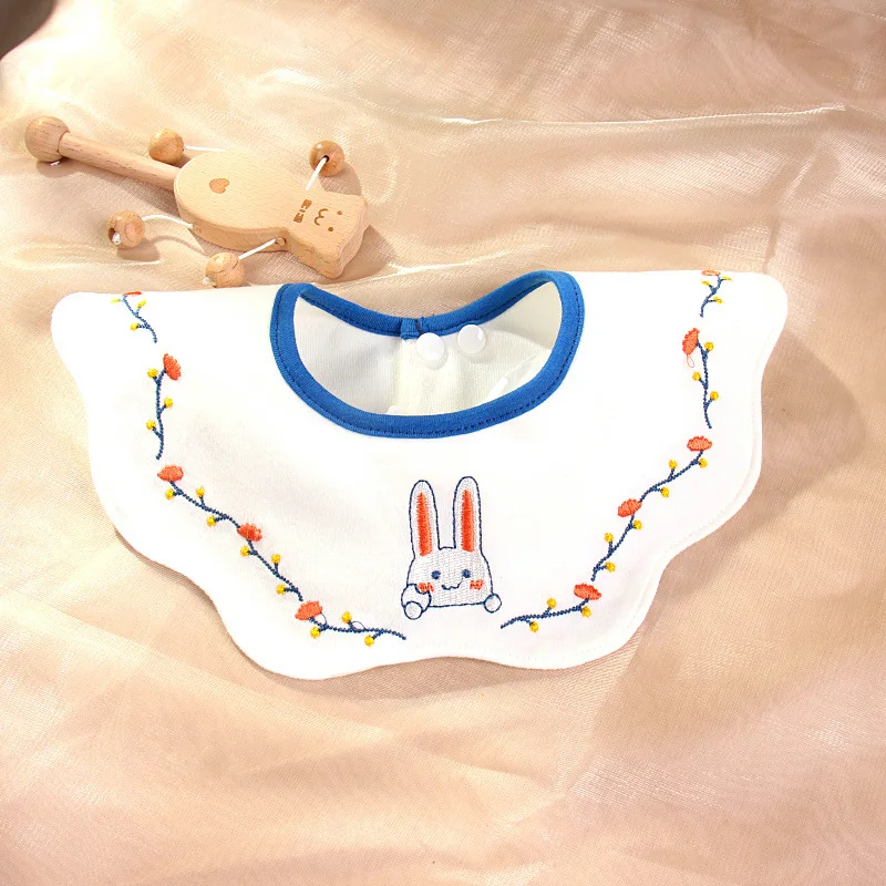 Cute Embroidery Cotton Baby Bibs Autumn New Infant Bib Newborn Burp Cloths for Kids Boy Girl Spring Soft Feeding Saliva Towel