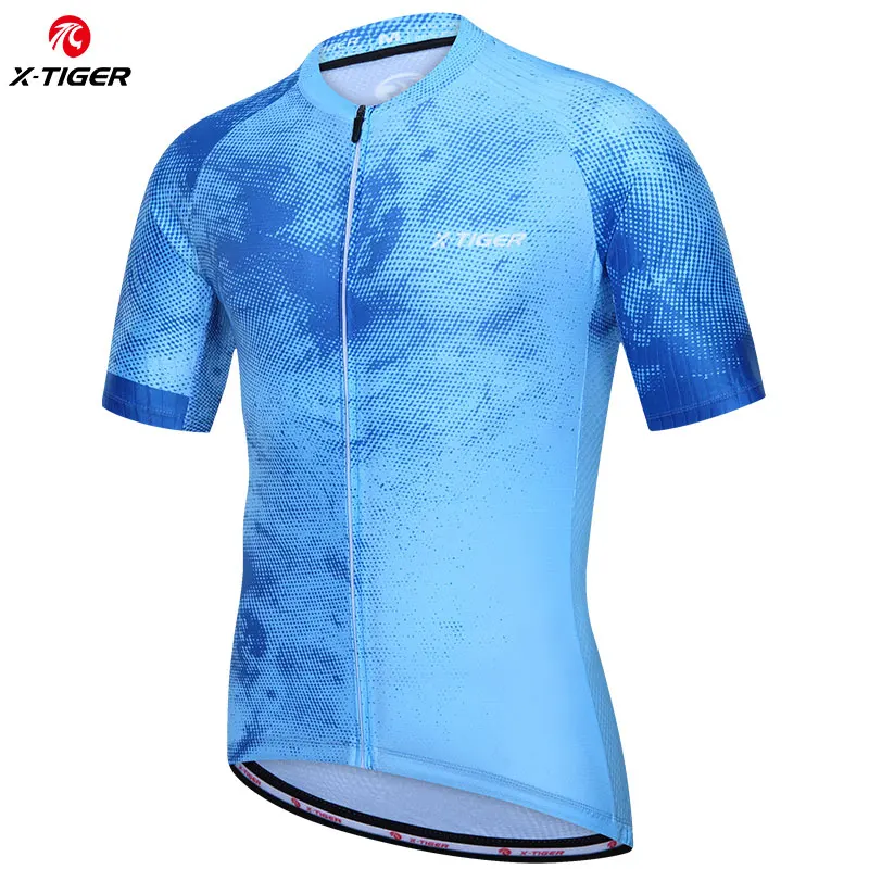 X-TIGER Men Short Sleeve Cycling Jersey MTB Breathable Cycling Shirt Summer Mountain Bike Racing Wear for Men