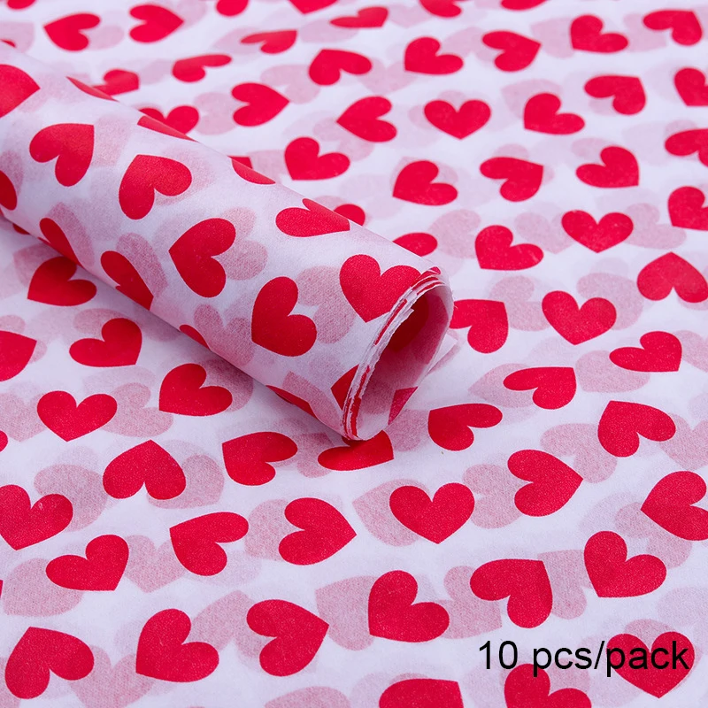 10 Sheets Wedding Gift Wrapping Paper DIY Handmade Craft Star Love Dot Pattern Tissue Paper Floral Packaging Material