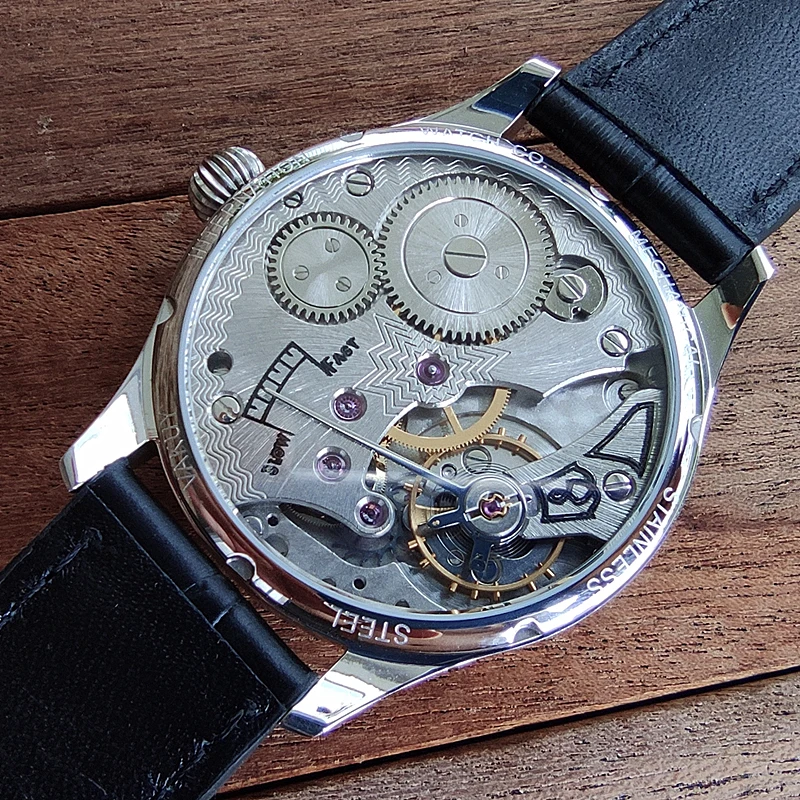 40.5mm NO LOGO dome-shaped glass white dial Asian 6498 Mechanical movement blue hands men\'s watch Pilot watch GR05-22