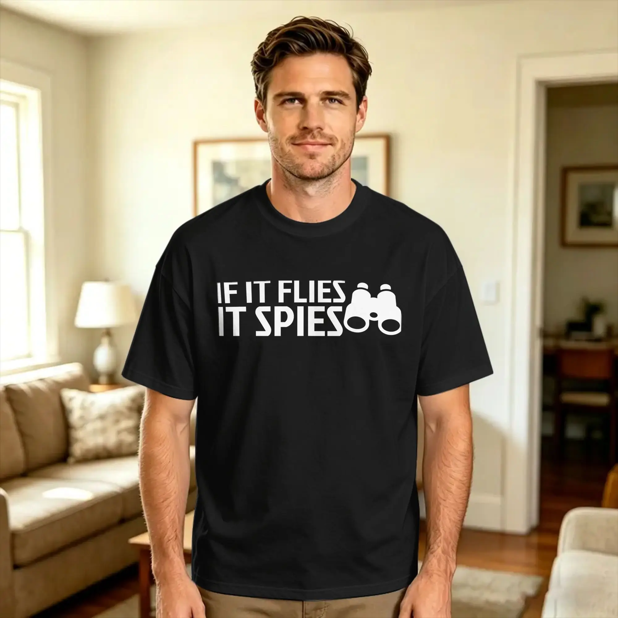 If it Flies It Spies Funny Pigeon Conspiracy Theory T-Shirt Man  Y2K Basic T-Shirts Summer O Neck Harajuku Tees Big Size Tops