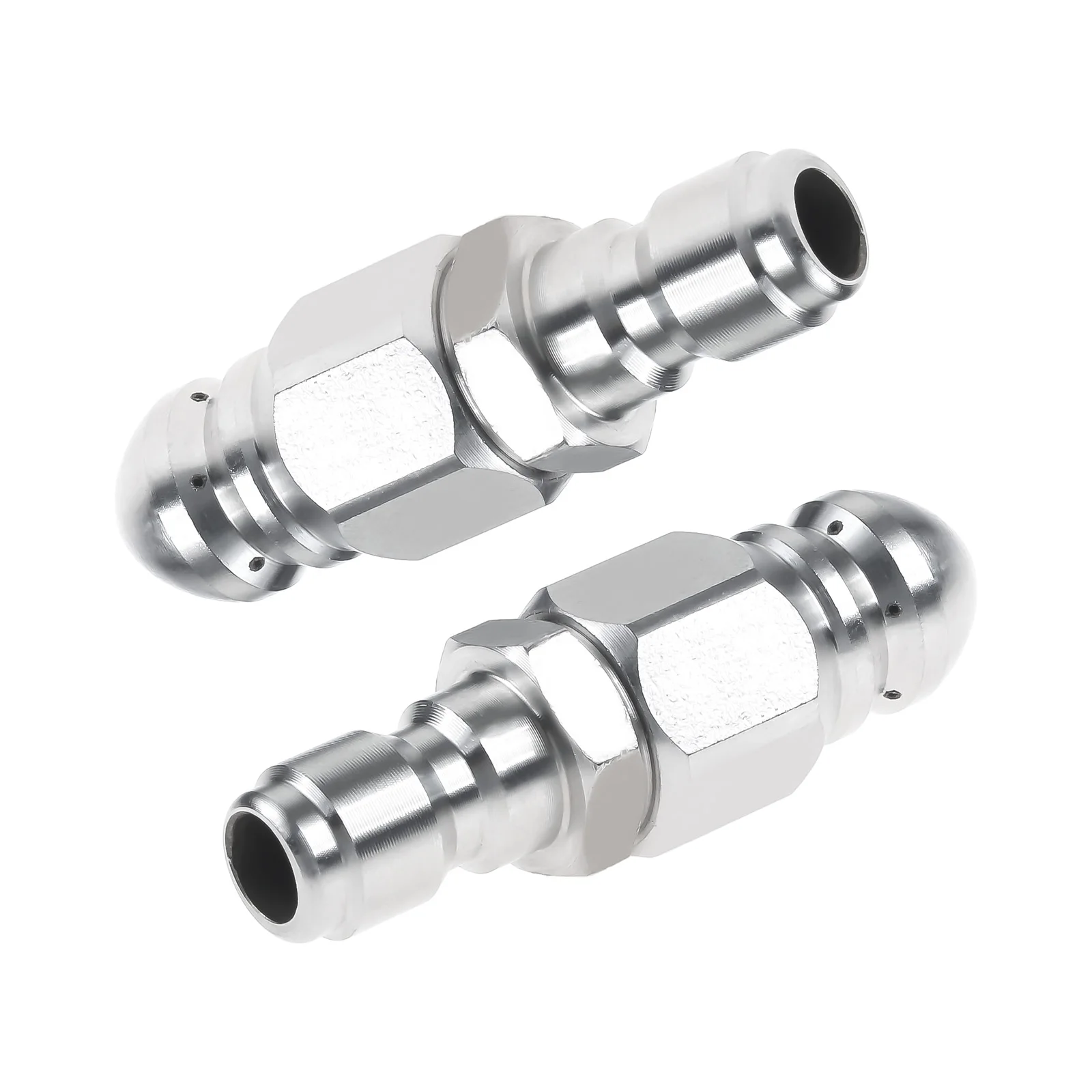 2Sets Pressure Washer Sewer Jetter Nozzle Mini Compact Durable Pressure Drain Jetter Hose Nozzle 1/4'' Quick Connector 5000 PSI