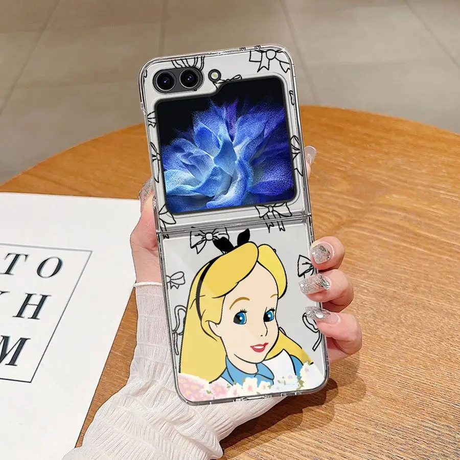 حافظة فنية لأميرات ديزني لهاتف سامسونج جالاكسي ZFlip6 ZFlip3 ZFlip7 Z Flip 7 6 5 4 3 ZFlip4 ZFlip5 غطاء هاتف ناعم شفاف #4