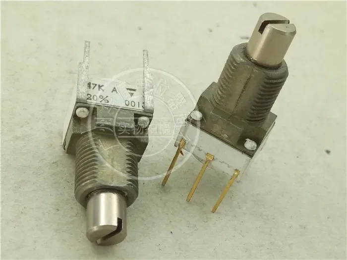 

Керамический вертикальный одиночный потенциометр 47KA 20% Ручка A47K длиной 16 мм, круглые позолоченные ножки