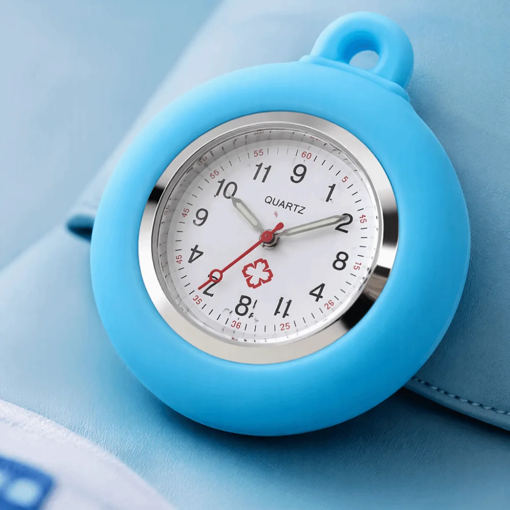 Cartoon FOB Pocket Watches Retractable Simple Design Clip Hang Clock Fashion Accessories Silicone Pocket Watches Unisex