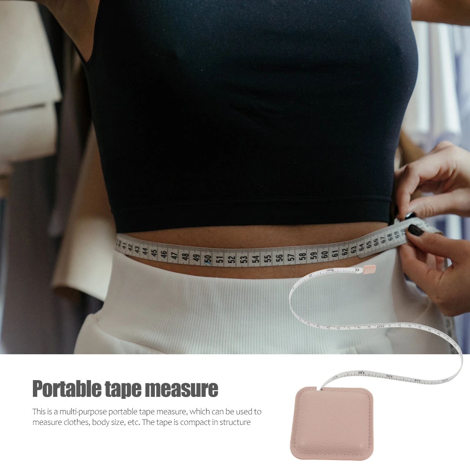 

1 pc Pu Tape Measure Mini Measuring Tool Double-Sided Scale Portable Flexible Ruler For Clothes Body Bust Multipurpose