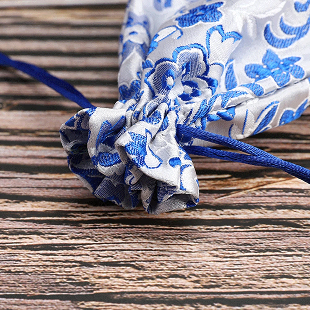Candy Tie Gift Embroidered Drawstring Wedding Satin Storage Bag Pouch Jewelry Packaging Bag