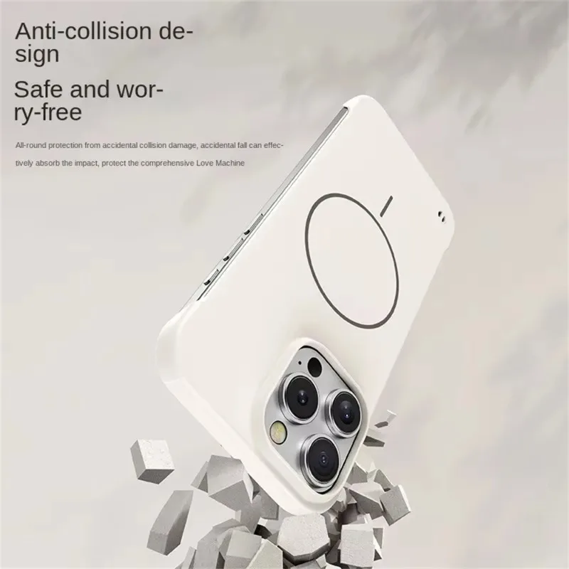 Ultra Thin Matte Frameless Protective Phone Case for IPhone 17 16 15 Plus 14 13 12 Pro Max for Magsafe Magnetic Shockproof Cover