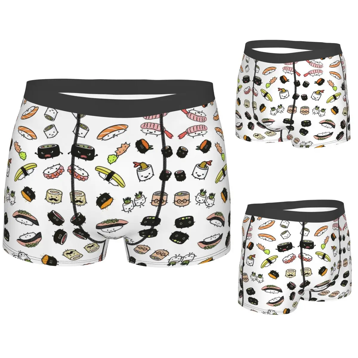 

Boxer Underpants Shorts Cute Sushi Characters Pattern Panties Male Soft Underwear for Homme Man Boyfriend Gifts
