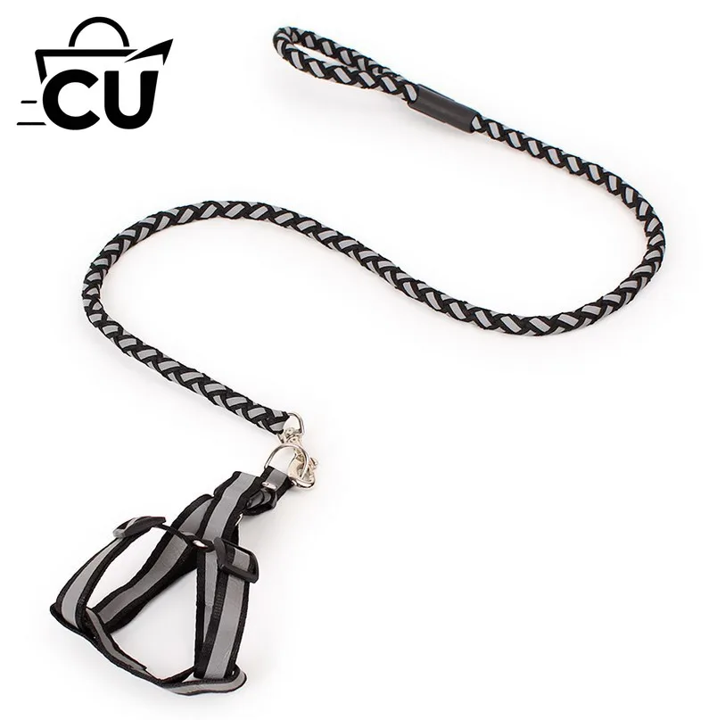 Pet reflective woven leash, medium and large dog anti-explosion special dog walking rope, dog traction chest and back