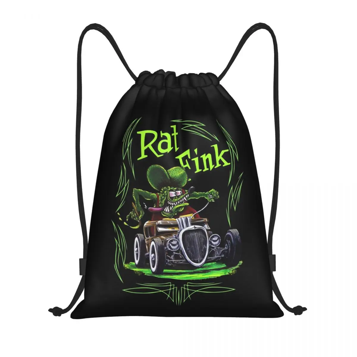 Rat Fink Classic Drawstring Backpack Sports Gym Bag for Men Women Comic Cartoon Training Sackpack