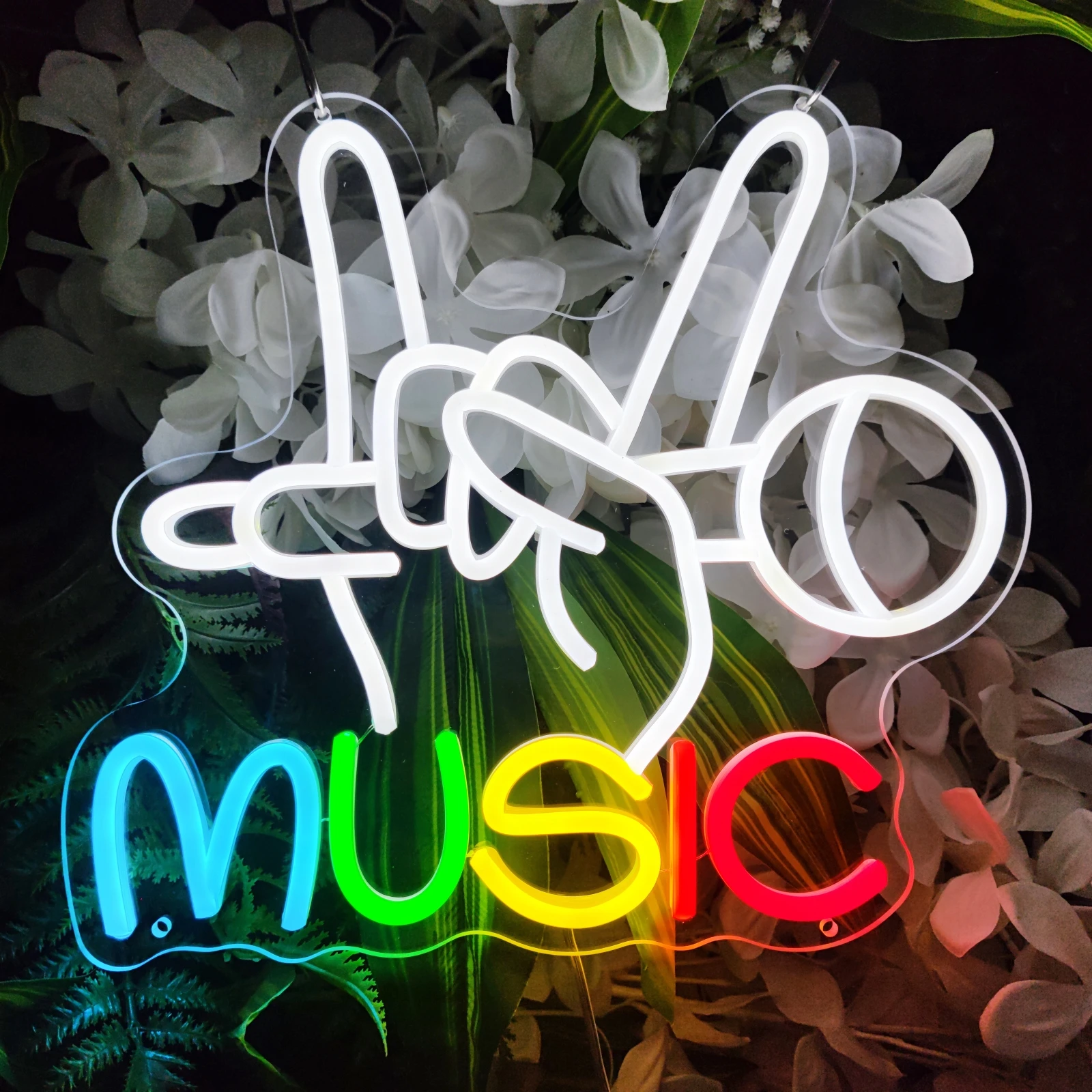 音楽テーマのネオンサイン USB アクリル & LED 素材ライト KTV 音楽レストランパーティーゲームルームの壁の装飾ナイトネオンサインランプ