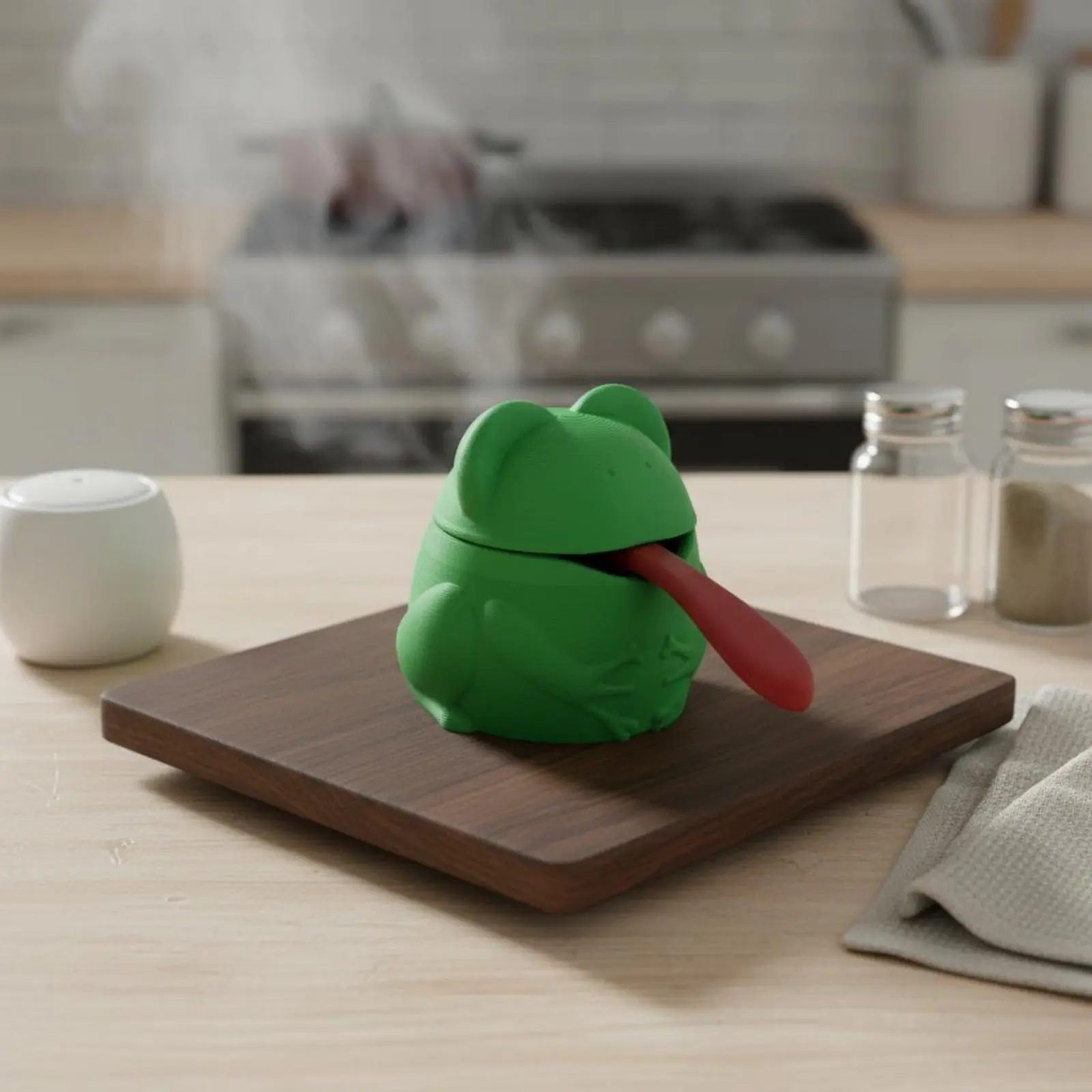 Frog Lid Seasoning Jars 3D Printed Frog Seasoning Container Household Storage Airtight Artisanal Look for Kitchen