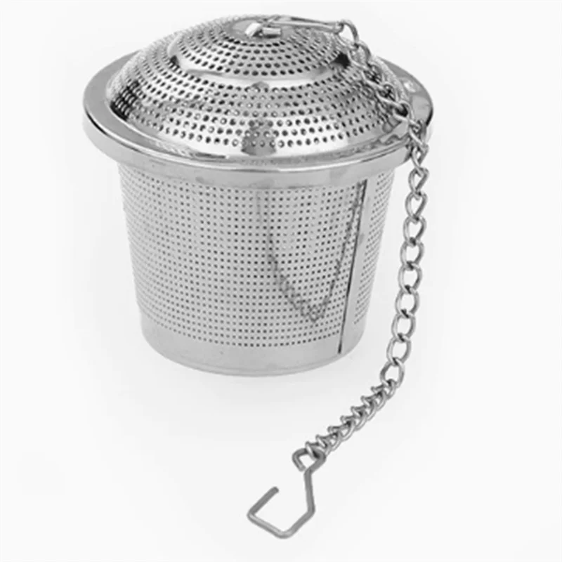 A93E-Stainless Steel Tea Leaf Infuser Strainer Spice Mesh Sieve Locking Tea Filter Brewing Teapot Tea Filter