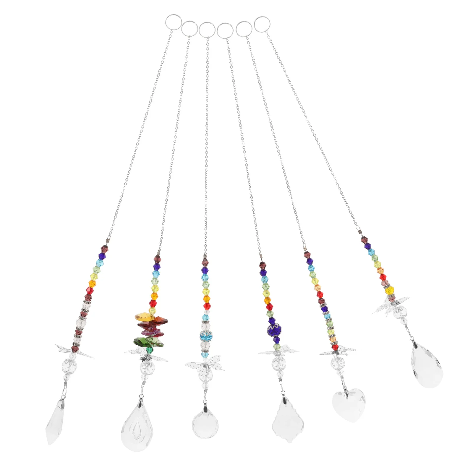 

6 Pcs Metal Small Butterfly Pendant Crystal Gifts Piece Set Ornament for Women White Sun Catcher Suncatcher Hanging Decor