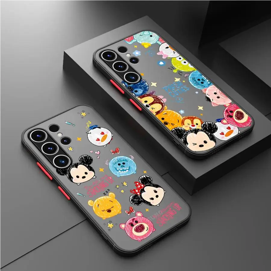 Disney Cartoon Matte Case For Samsung Galaxy S24 S22 S23 S20 S21 FE S10 Plus Note 20 Ultra 10 Lite Phone Fundas