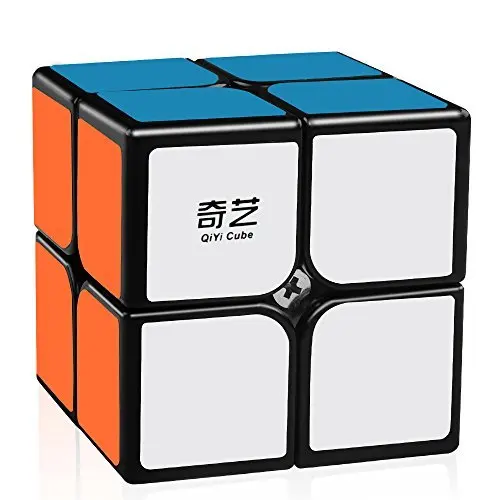 Qiyi 2x2 Qidi, ลูกบาศก์มหัศจรรย์แบบไม่มีสติกเกอร์ลูกบาศก์เร็วกระเป๋า S2 Qidi 2x2x2ลูกบาศก์ปริศนาสีดำของเล่นเพื่อการศึกษาสำหรับเด็ก