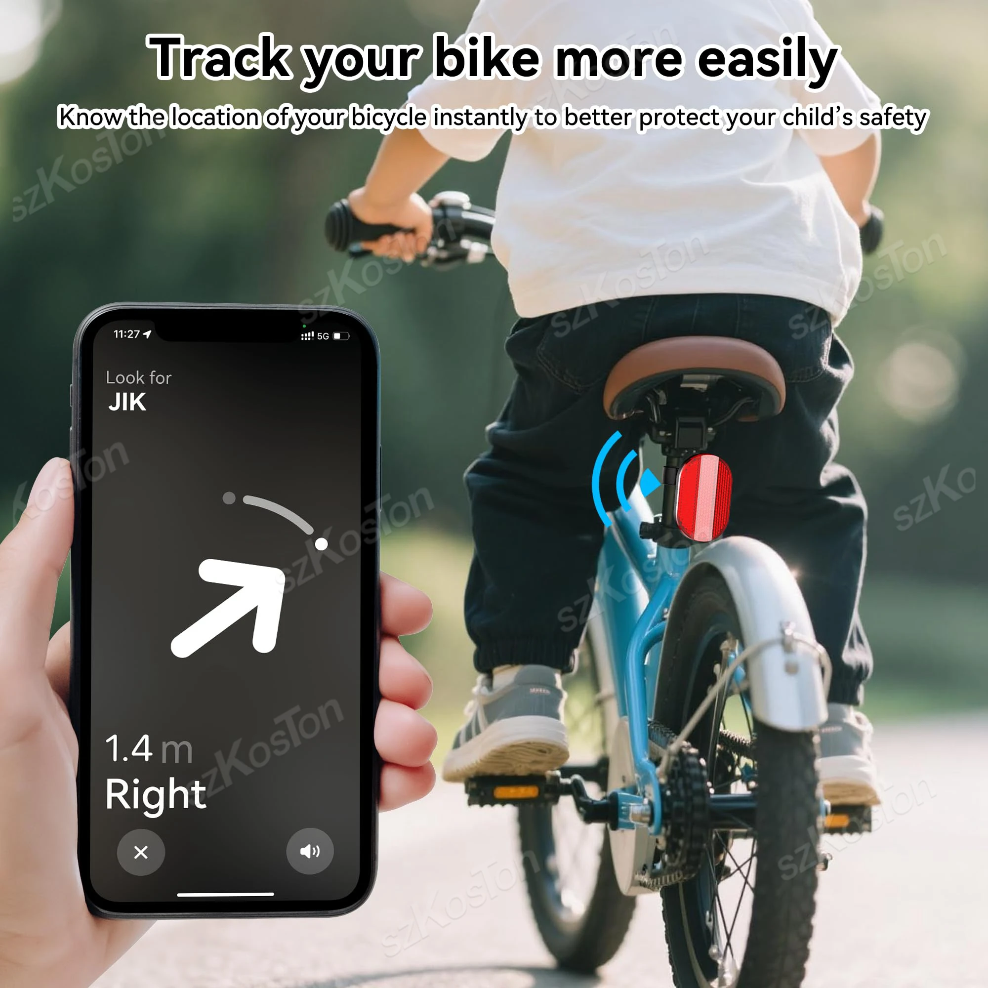 Uchwyt rowerowy na lokalizator Samsung SmartTag 2, Moto Tag i AirTag, ukryty, wodoodporny, antykradzieżowy, z odblaskami rowerowymi, etui na lokalizator GPS — zdjęcie produktu 3