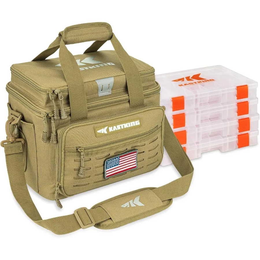 

KastKing Karryall Fishing Tackle Bags with 4 x 3600 Tackle Trays Ideal for Saltwater and Freshwater Fishing Gear Storage Durabl