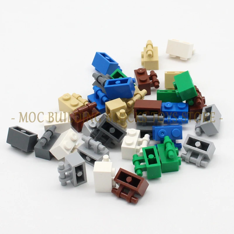 

50pcs/bag MOC Parts 30236 Brick Modified 1x2 with Bar Handle on Side Wall Buildings Blocks Enlighten Assembled City Architecture