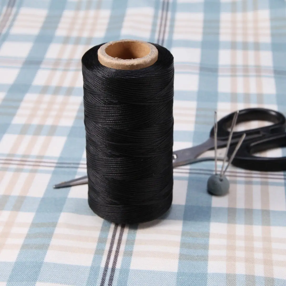 Polyester Sewing Thread Black 250 Meters Roll on Paper Tube 0.8mm Diameter Multi Use for Tailoring Quilting Drapery Kite Line