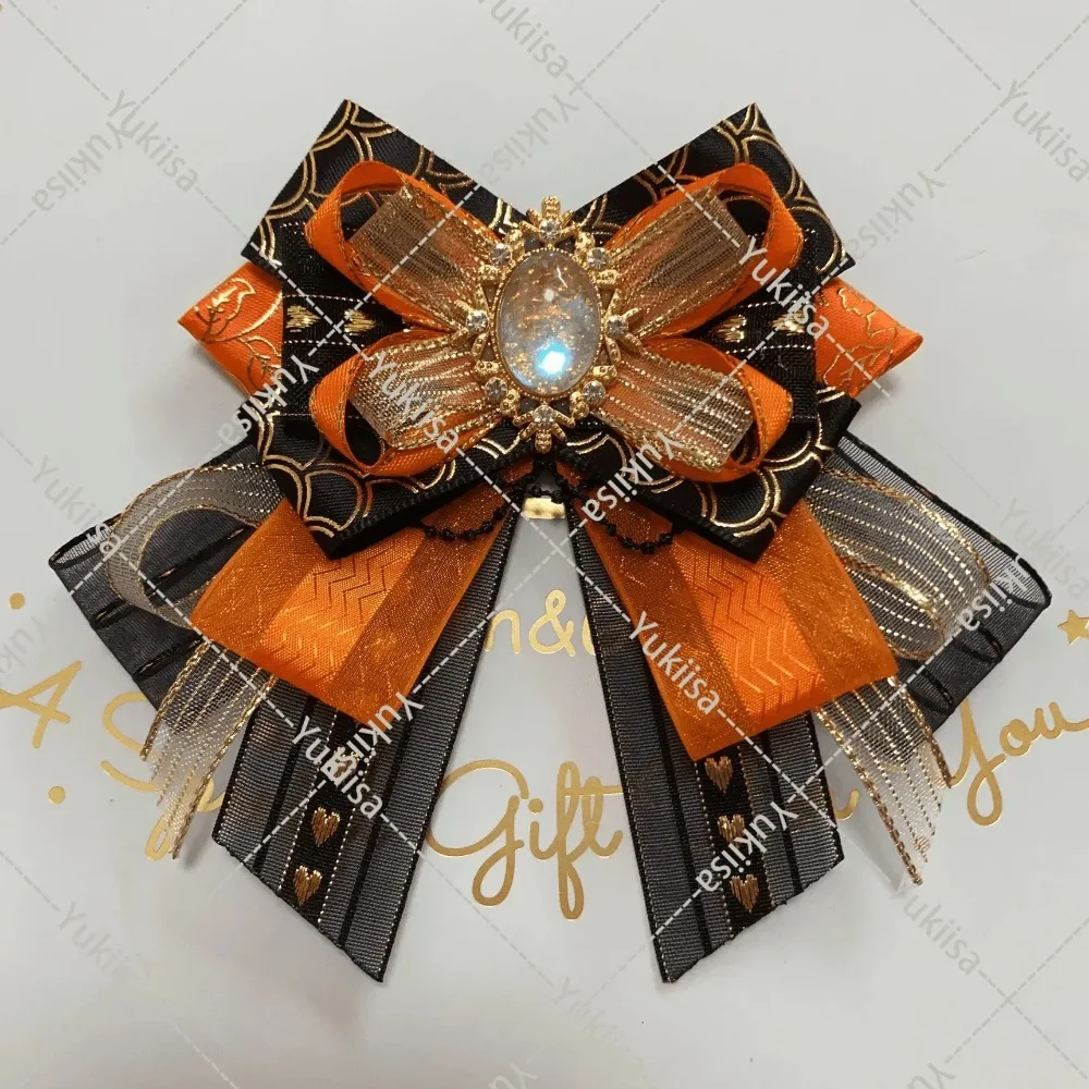 Bros dasi kupu-kupu asli berlian imitasi mewah dasi kupu-kupu Lolita Cosplay mode untuk wanita kemeja kerah bunga perhiasan buatan tangan