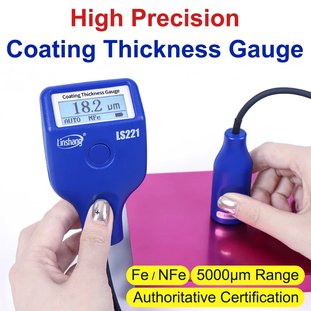 RTS LS221 Fe/NFe External Probe Coating Thickness Measuring Device Digital High Precision   Gauge