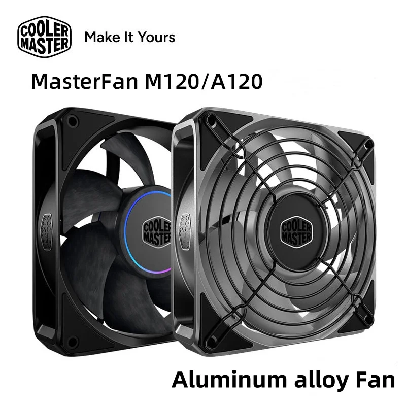 CoolerMaster A120/M120/A120FC Aluminum Alloy 12CM Computer Case Fan Double Ball Bearing 120*120*30mm 4PIN PWM  High Performance