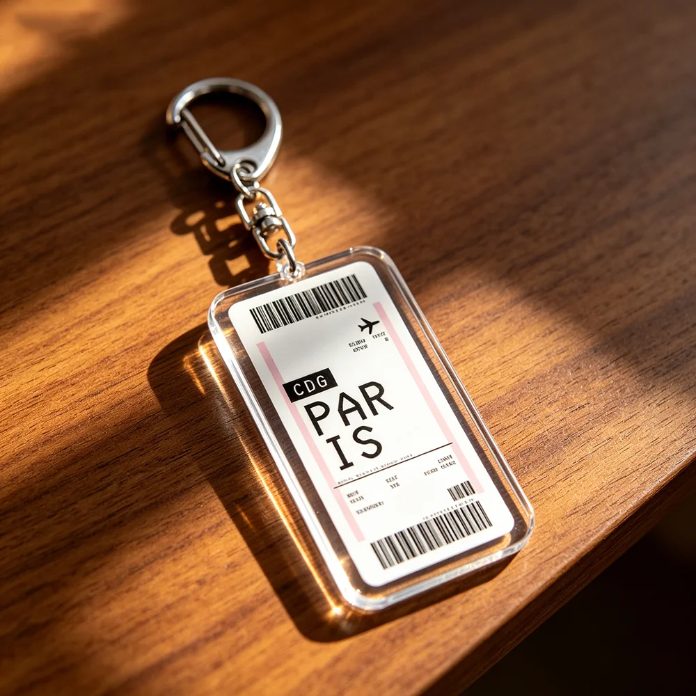Travel Air Tickets Paris Tokyo Keychain Accessories Bag Charm Country Map Keyrings Fans Freinds Birthday Gifts