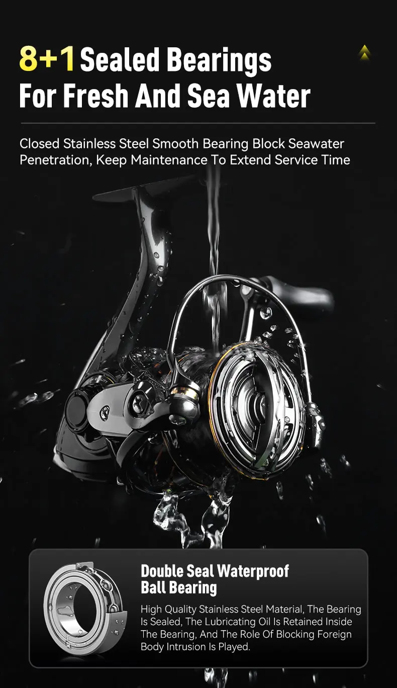 KINGDOM Micro Fly Reel Pro 800 1000 2000 2500 3000 Spinnrolle 8+1BB 5.2:1 6.2:1 Übersetzungsverhältnis Ultraleichte Angelrolle – Detail 8