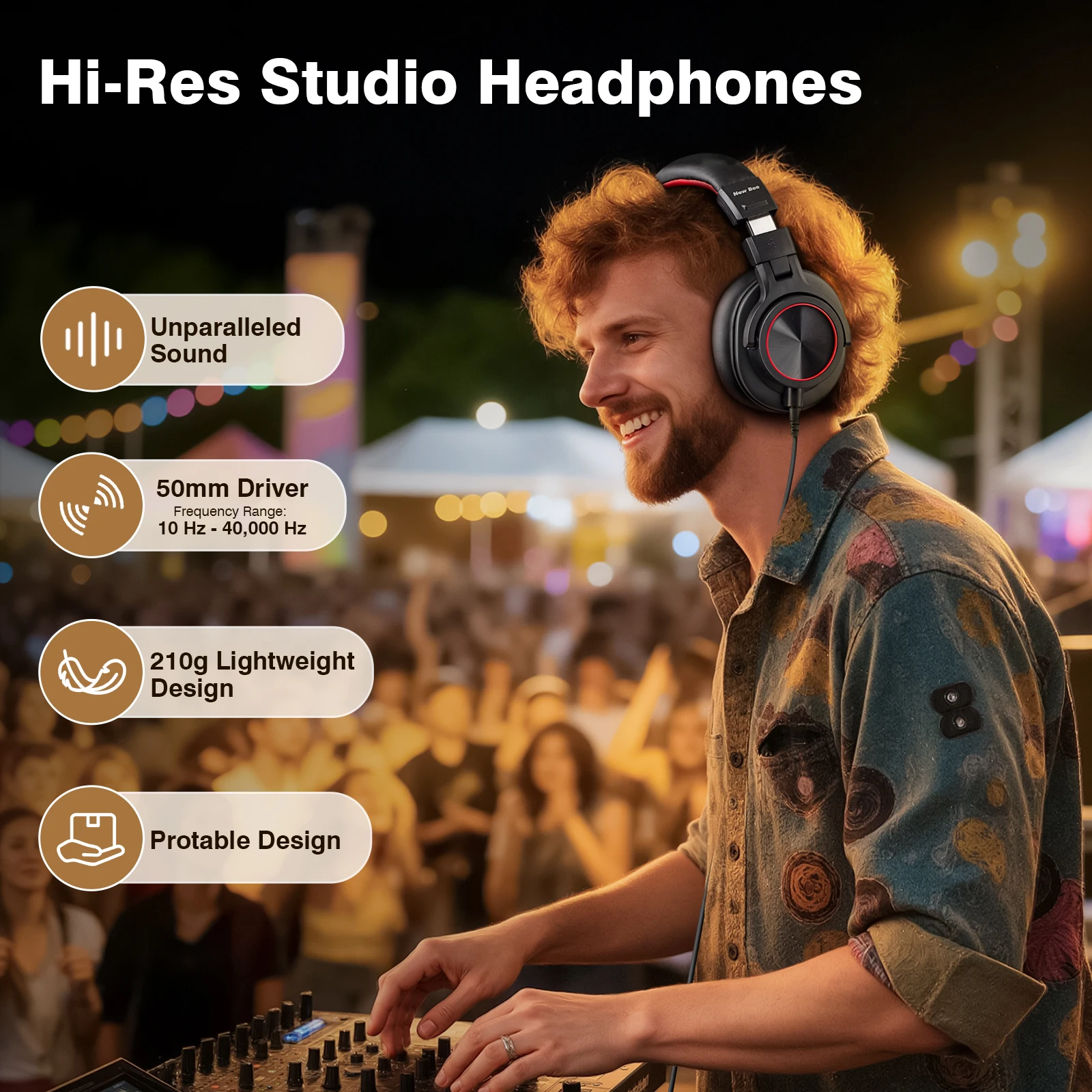 Neue Bee Wired Professionelle  – Dj Headphones Professional Bewertung und Preis