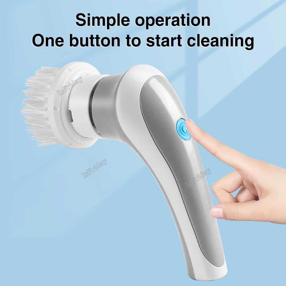 Wireless Electric Cleaning Brush USB Rechargeable Rotating Brush For Cleaning Spin Scrubber Power Cleaner Kitchen Cleaner