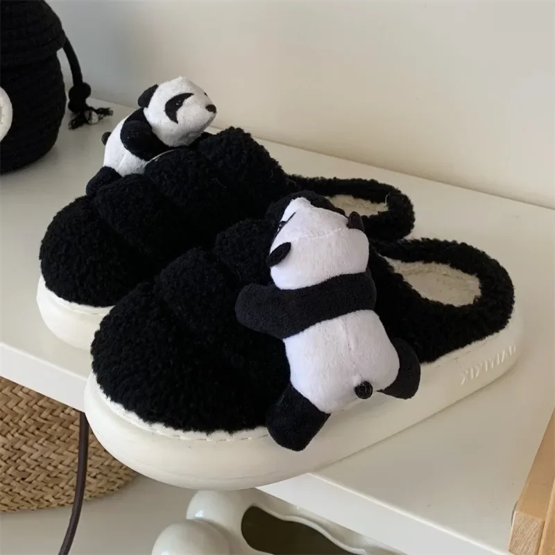 Creative lamb's wool cute girl heart party bear cotton slippers female fall and winter net red indoor padded warm moon shoes