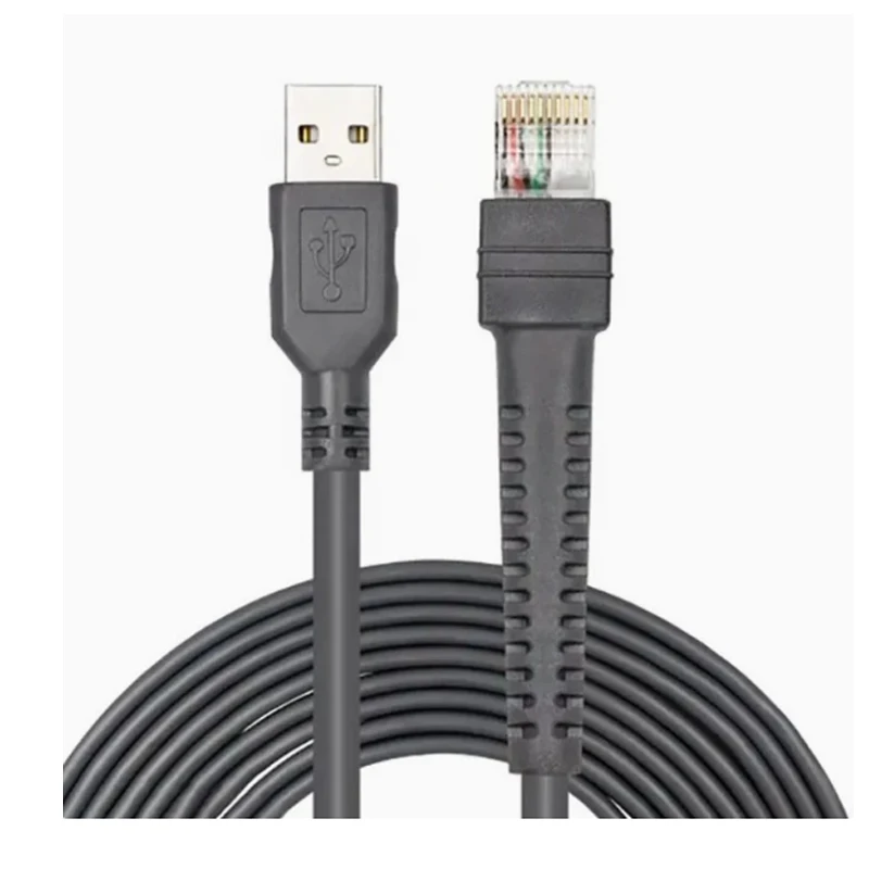 2M 7Ft USB A Male To RJ45 Barcode Scanner Data Cable Replacement Cord