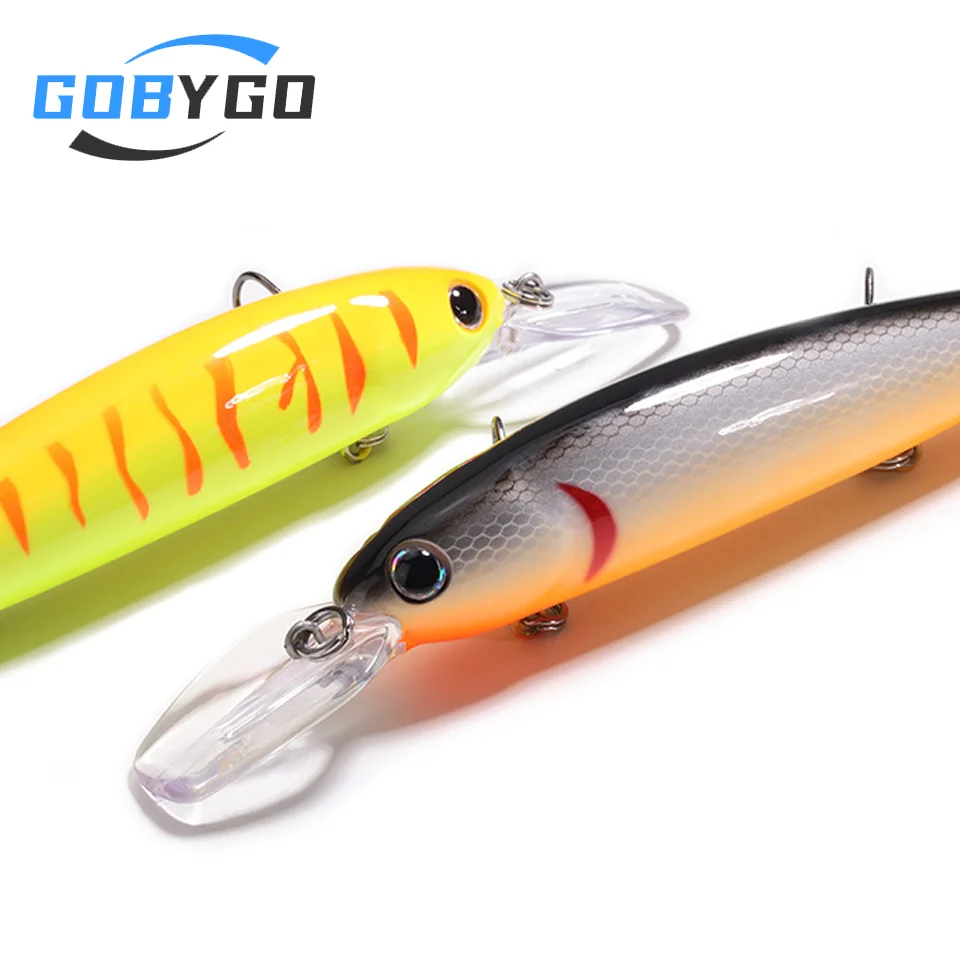 GOBYGO 12cm 17g Jerkbait Minnow Big Crankbaits Fishing Lure Sea Hard Artificial Bait Floating Wobblers Trolling Swimbait Pesca