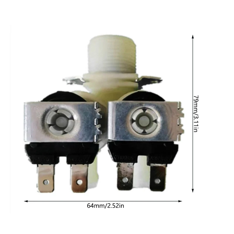 Katup Solenoid listrik air profesional, 110V/220V/12V/24V satu dalam dua Keluar biasanya tertutup digunakan untuk mesin cuci