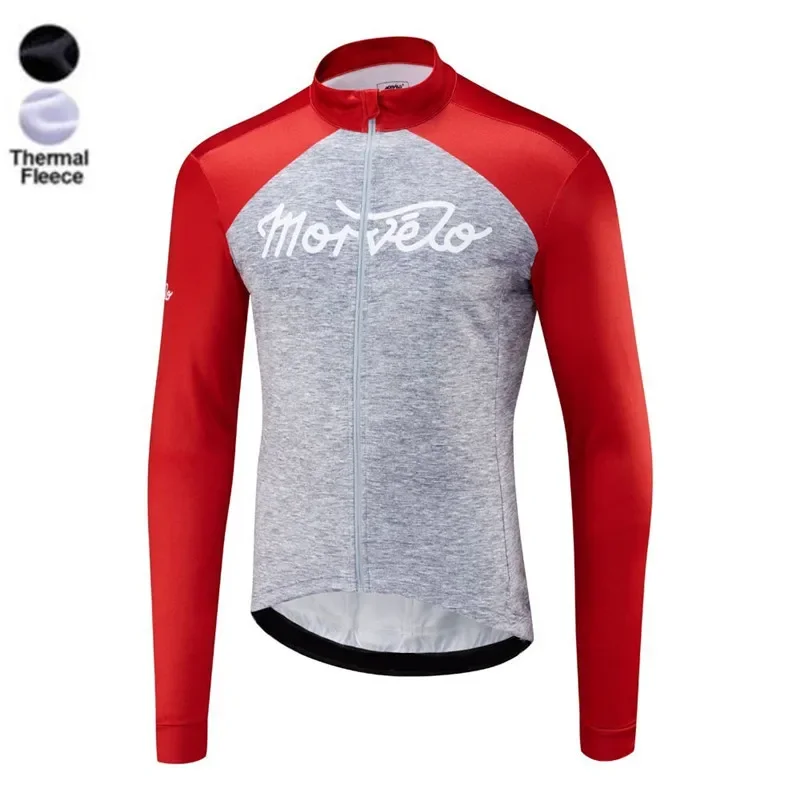 

2023 morvelo Winter thermal fleece Cycling Jersey Men Clothing Long Sleeve Bicicleta MTB Maillot Ropa Ciclismo Hombre Ciclismo