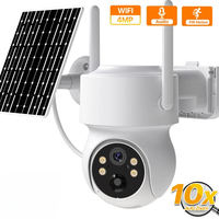 Built-in Battery WiFi PTZ 4MP Outdoor Wireless Solar IP Camera 10X Zoom 1080P Video Surveillance Camera Long Time Standby iCSee